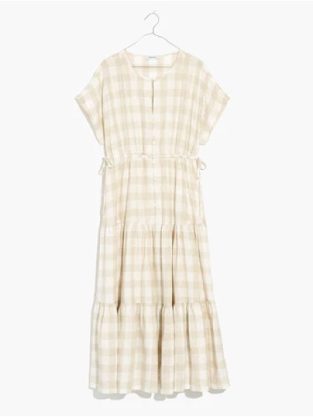 Madewell Button-Front Tiered Midi Dress
Undyed Gingham Edition Size Medium